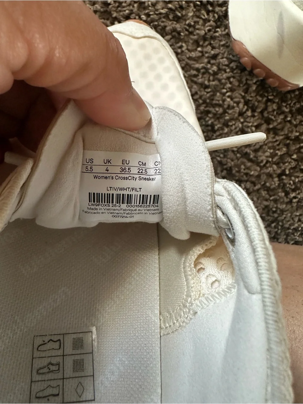 lululemon athletica Women’s Cream Lace-Up Sneakers with Coral Accents